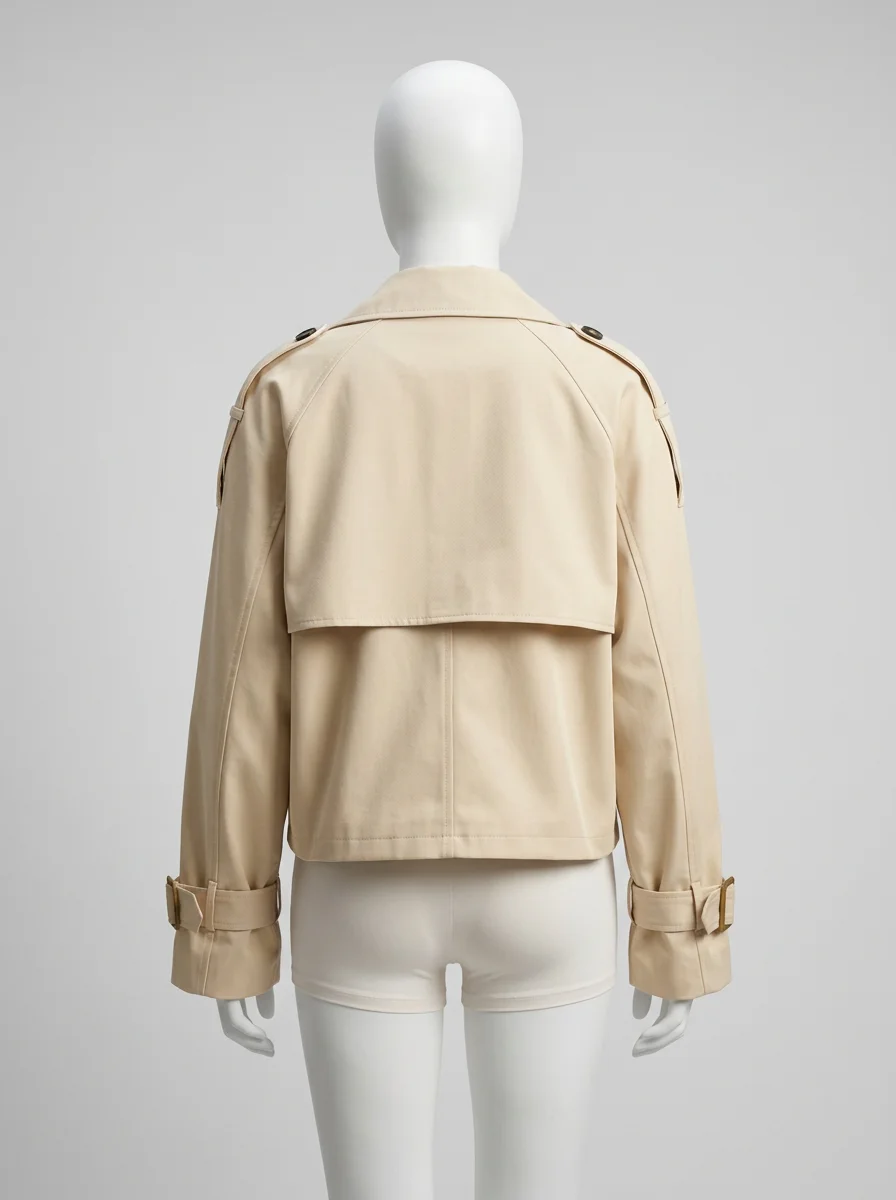 Trench court oversize femme élégant quotidien - Vue 3 - Trench court