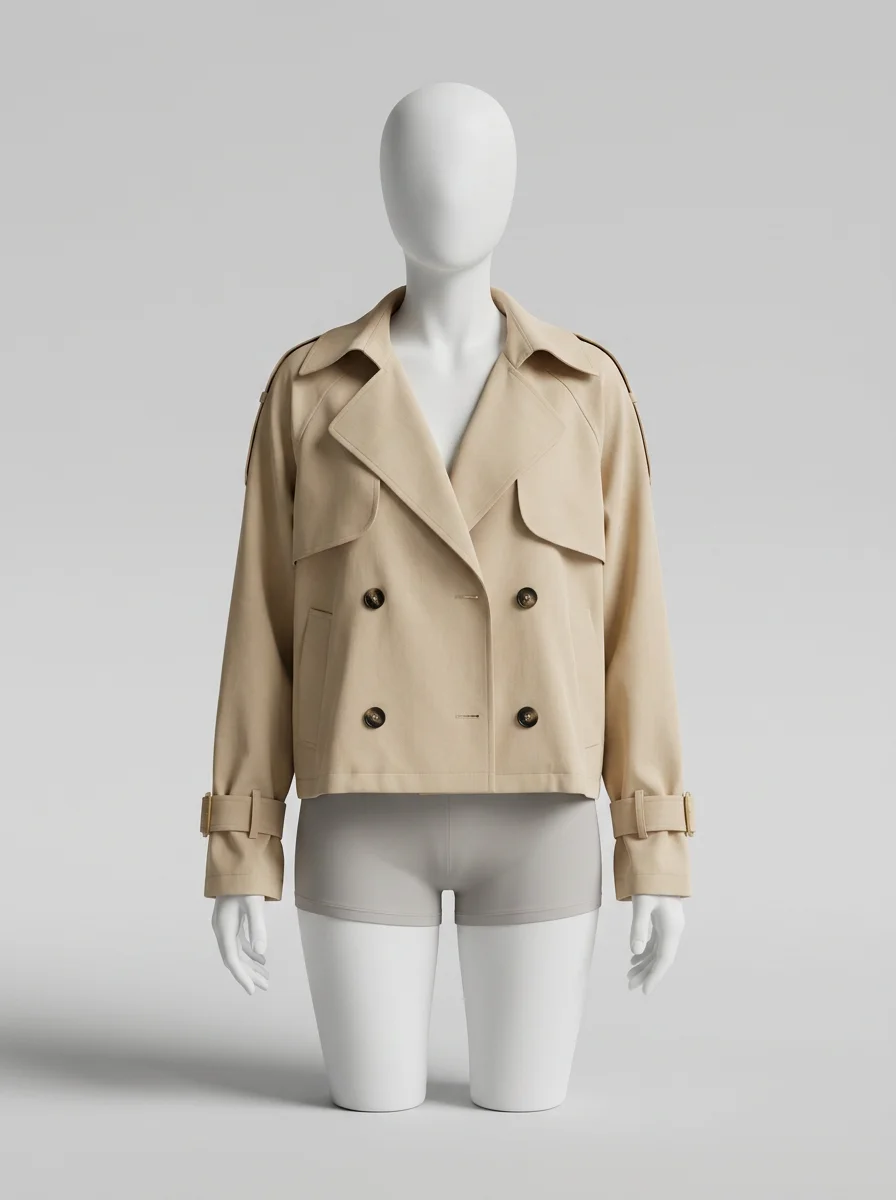 Trench court oversize femme élégant quotidien - Vue 6 - Trench court