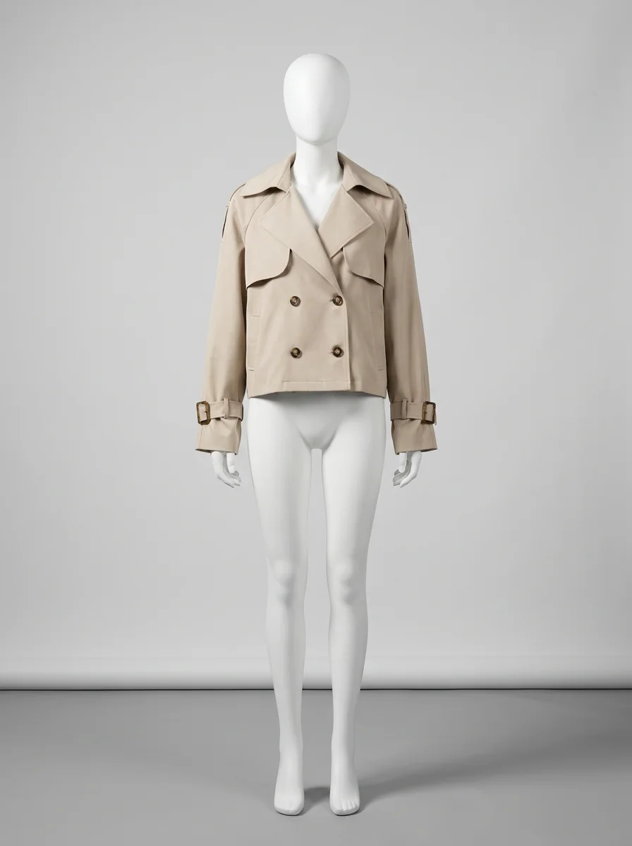 Trench court oversize femme élégant quotidien - Vue 7 - Trench court
