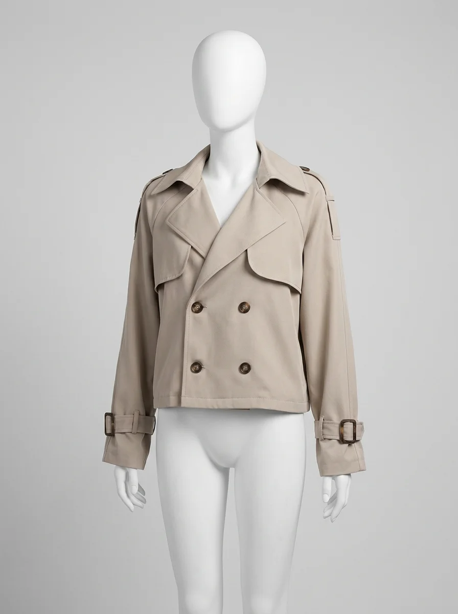 Trench court oversize femme élégant quotidien - Vue 9 - Trench court